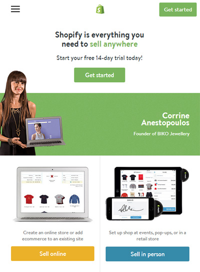 Shopify，一枚簡潔清新的國外電子商務(wù)平臺網(wǎng)站(圖2)